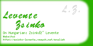 levente zsinko business card